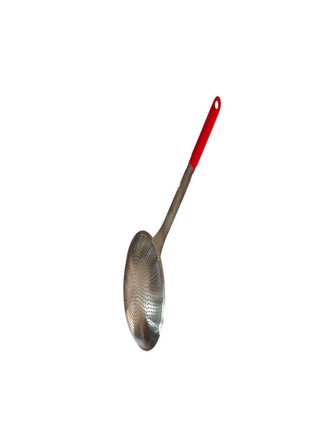 Marwall Stainless Steel Skimmer/Jhara/Strainer for Draining & Frying, Kitchen Cooking Colander Spoon Utensil for Daily Use -18cm - Image 3